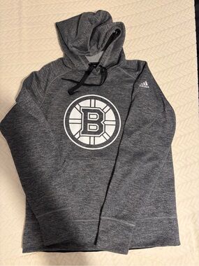 adidas Men’s Gray Boston 'B' Logo Hoodie